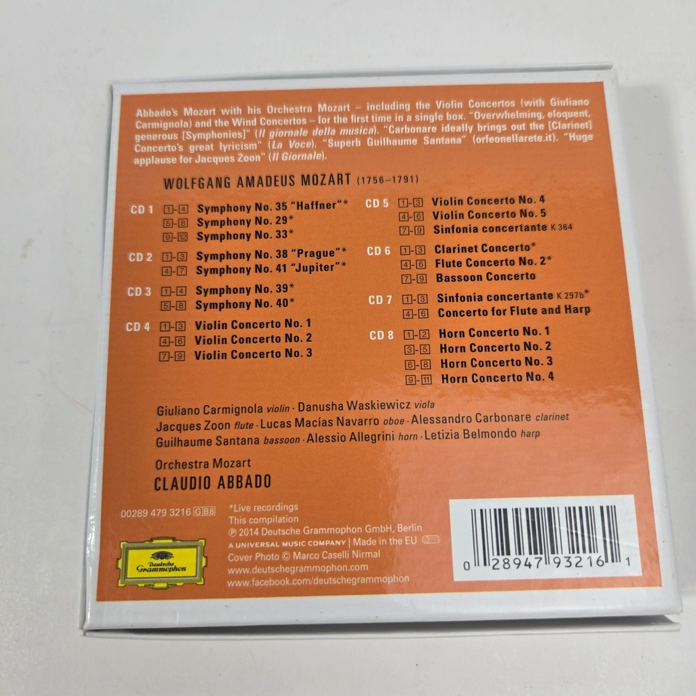 Claudio Abbado - Mozart Orchestra Mozart 8 CD Deutsche Grammophon Box Set VG+/NM - Picture 9 of 11